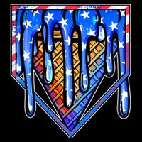 Patriotic Flag Melting Ice Cream Cone Cropped Pullover Crew