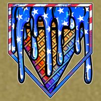 Patriotic Flag Melting Ice Cream Cone Garment-Dyed Women's Muscle Tee