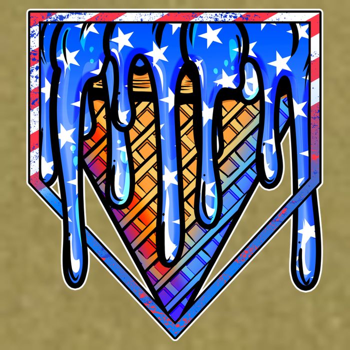 Patriotic Flag Melting Ice Cream Cone Garment-Dyed Women's Muscle Tee