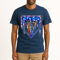 Patriotic Flag Melting Ice Cream Cone Tall T-Shirt