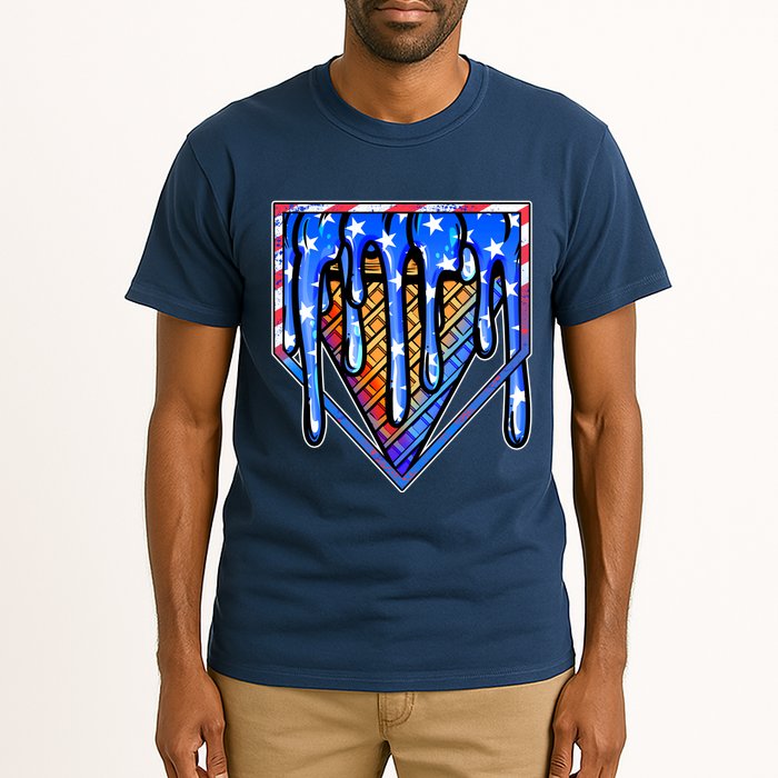 Patriotic Flag Melting Ice Cream Cone Tall T-Shirt