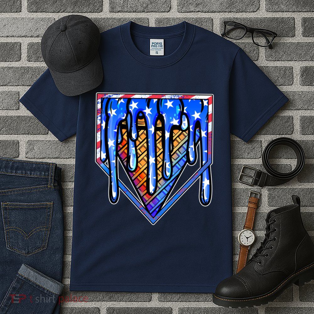 Patriotic Flag Melting Ice Cream Cone Tall T-Shirt