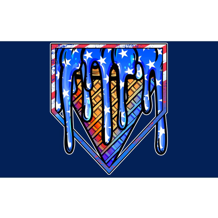 Patriotic Flag Melting Ice Cream Cone Bumper Sticker