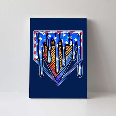 Patriotic Flag Melting Ice Cream Cone Canvas