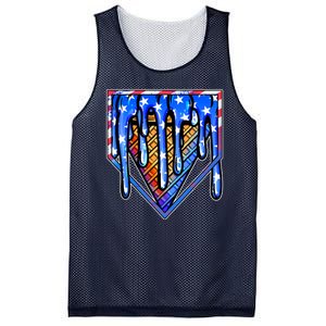 Patriotic Flag Melting Ice Cream Cone Mesh Reversible Basketball Jersey Tank