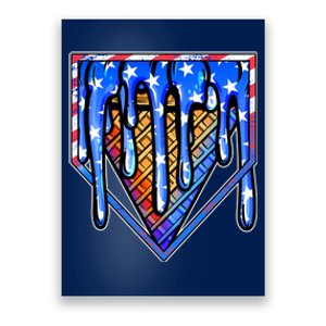 Patriotic Flag Melting Ice Cream Cone Poster