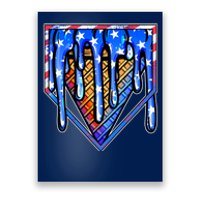 Patriotic Flag Melting Ice Cream Cone Poster