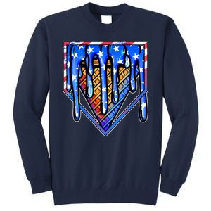 Patriotic Flag Melting Ice Cream Cone Tall Sweatshirt