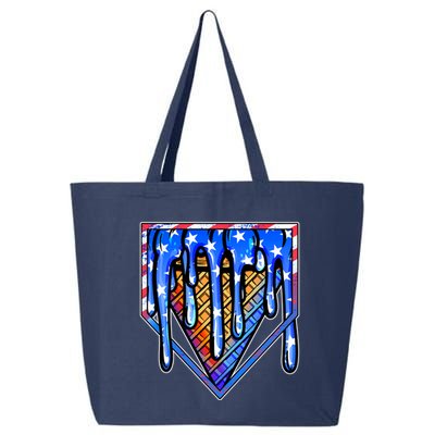 Patriotic Flag Melting Ice Cream Cone 25L Jumbo Tote
