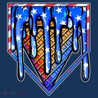 Patriotic Flag Melting Ice Cream Cone Baby Bodysuit