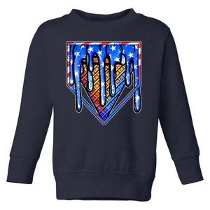 Patriotic Flag Melting Ice Cream Cone Toddler Sweatshirt