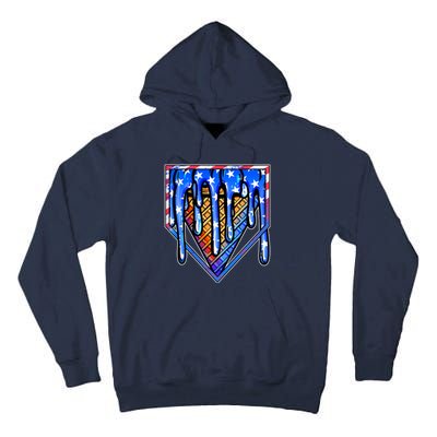 Patriotic Flag Melting Ice Cream Cone Tall Hoodie