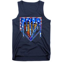 Patriotic Flag Melting Ice Cream Cone Tank Top