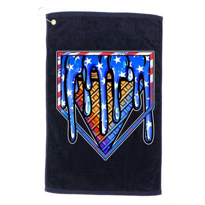 Patriotic Flag Melting Ice Cream Cone Golf Towel
