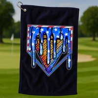 Patriotic Flag Melting Ice Cream Cone Golf Towel