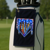 Patriotic Flag Melting Ice Cream Cone Golf Towel