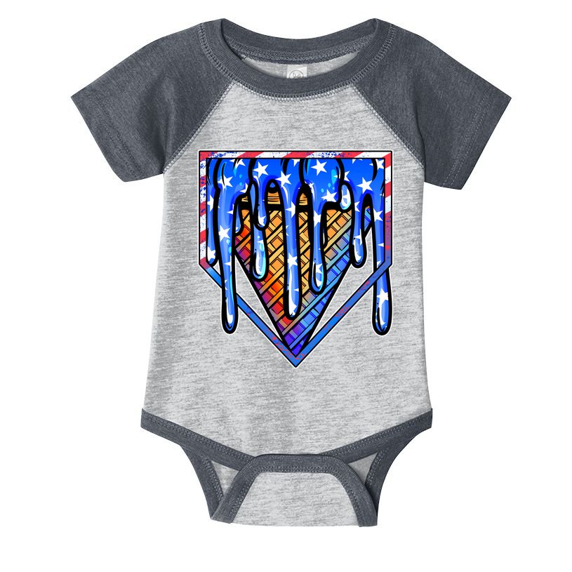 Patriotic Flag Melting Ice Cream Cone Infant Baby Jersey Bodysuit