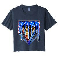 Patriotic Flag Melting Ice Cream Cone Crop Top