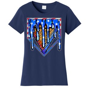 Patriotic Flag Melting Ice Cream Cone Women's T-Shirt