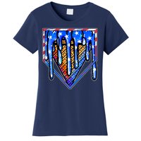 Patriotic Flag Melting Ice Cream Cone Women's T-Shirt