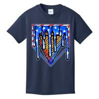 Patriotic Flag Melting Ice Cream Cone Kids T-Shirt