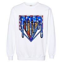 Patriotic Flag Melting Ice Cream Cone Garment-Dyed Sweatshirt
