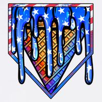 Patriotic Flag Melting Ice Cream Cone Garment-Dyed Sweatshirt