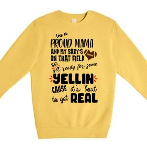 Proud Football Mama Premium Crewneck Sweatshirt