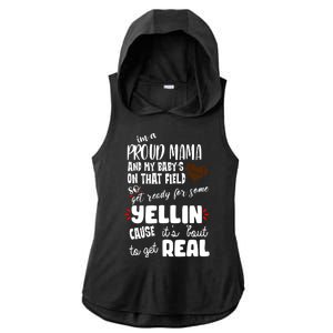 Proud Football Mama Ladies PosiCharge Tri-Blend Wicking Draft Hoodie Tank