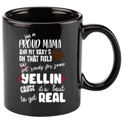 Proud Football Mama 11oz C Handle Ceramic Mug