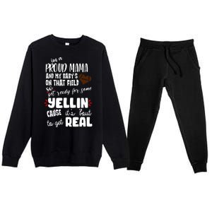 Proud Football Mama Premium Crewneck Sweatsuit Set