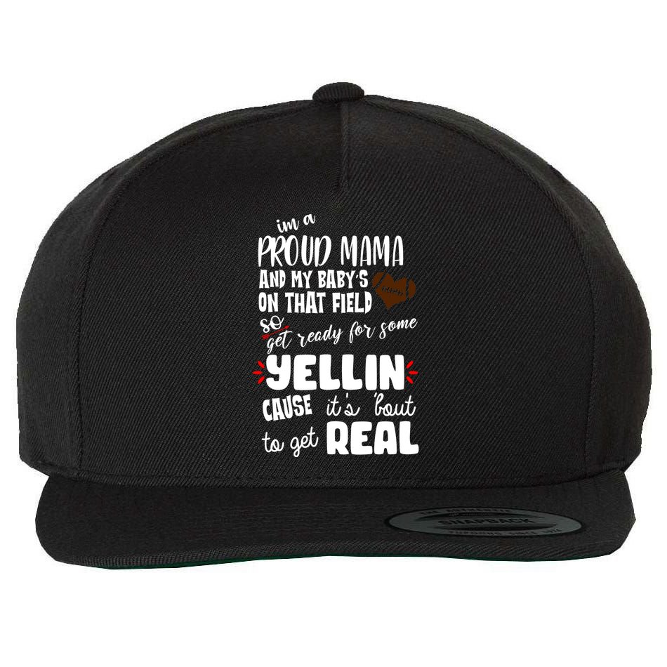 Proud Football Mama Wool Snapback Cap