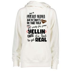 Proud Football Mama Womens Funnel Neck Pullover Hood