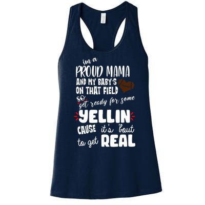 Proud Football Mama Women's Racerback Tank