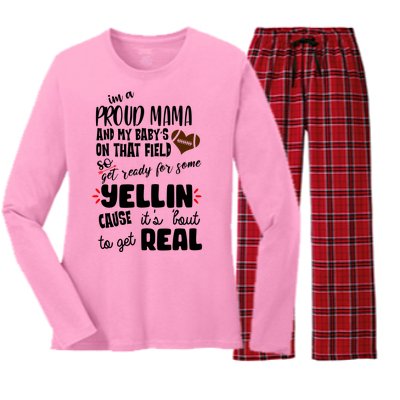 Proud Football Mama Women's Long Sleeve Flannel Pajama Set 