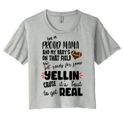 Proud Football Mama Women's Crop Top Tee