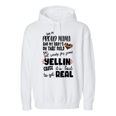 Proud Football Mama Garment-Dyed Fleece Hoodie