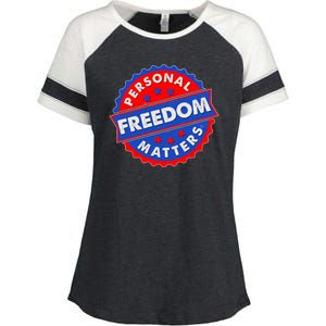 Personal Freedom Matters Emblem Enza Ladies Jersey Colorblock Tee