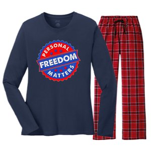 Personal Freedom Matters Emblem Women's Long Sleeve Flannel Pajama Set 