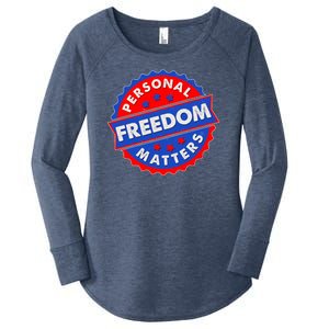 Personal Freedom Matters Emblem Women's Perfect Tri Tunic Long Sleeve Shirt