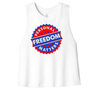 Personal Freedom Matters Emblem Women's Racerback Cropped Tank