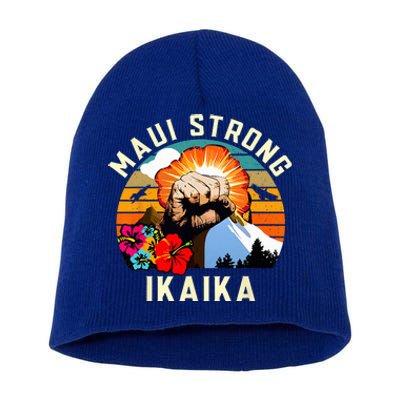 Pray For Maui Hawaii Strong Tee Apparel Matching Family Short Acrylic Beanie