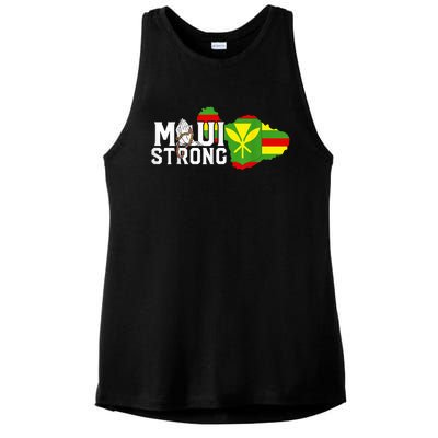 Pray for Maui Hawaii Strong Ladies PosiCharge Tri-Blend Wicking Tank