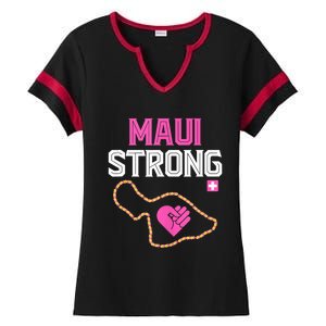 Pray For Maui Hawaii Strong Ladies Halftime Notch Neck Tee