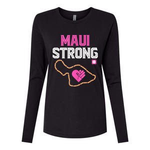 Pray For Maui Hawaii Strong Womens Cotton Relaxed Long Sleeve T-Shirt