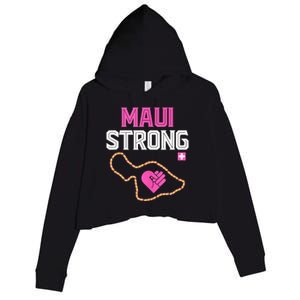 Pray For Maui Hawaii Strong Crop Fleece Hoodie