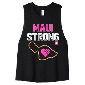 Pray For Maui Hawaii Strong Women's Racerback Cropped Tank