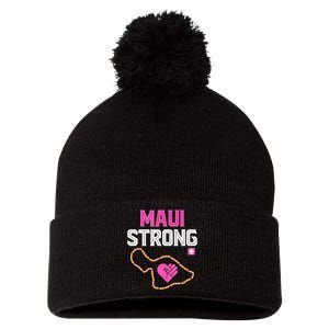 Pray For Maui Hawaii Strong Pom Pom 12in Knit Beanie