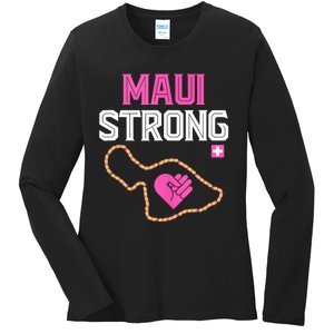 Pray For Maui Hawaii Strong Ladies Long Sleeve Shirt