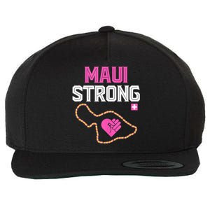 Pray For Maui Hawaii Strong Wool Snapback Cap